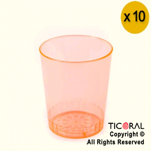 VASO CONICO NARANJA FLUO X 10